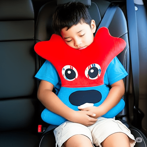Amiba Monsters Car Headrest Pillow – Handmade Comfort for Kids
