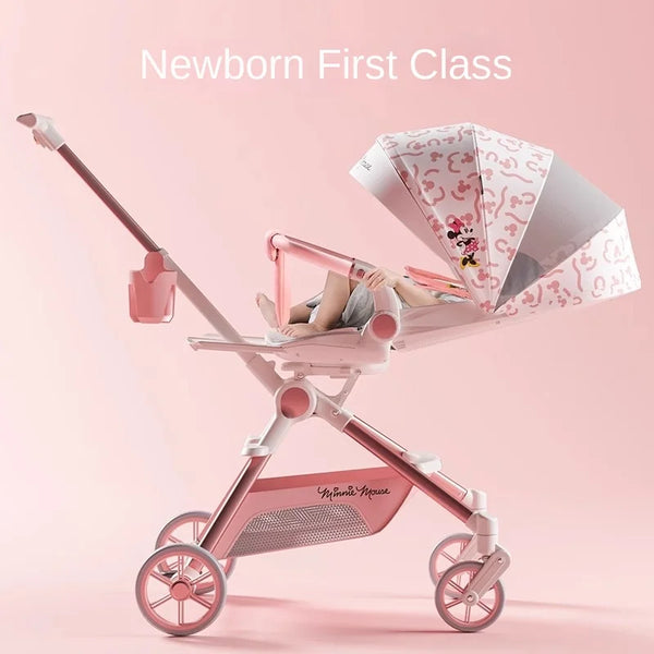 Lightweight Pink Travel Stroller Foldable Baby Stroller for Comfort and Ease