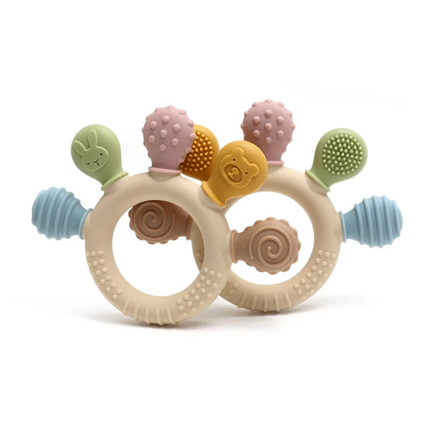 Colorful Silicone Baby Teether Safe Chew Toy for Teething Relief