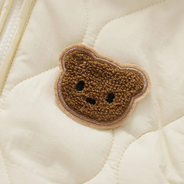 Cozy Bear Baby Romper Warm Winter Outfit for Newborns