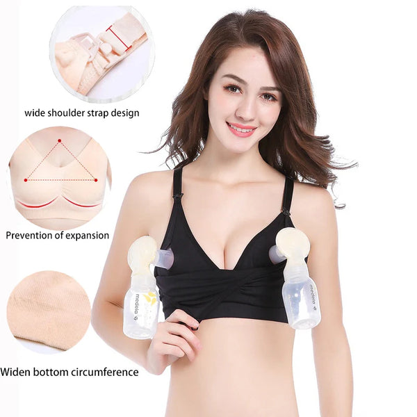 Hands-Free Nursing Bra for Pumping and Breastfeeding Moms