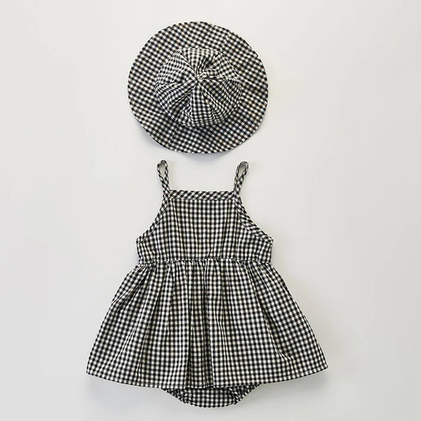 Summer Baby Girl Plaid Outfit