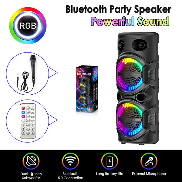 Mega Bass Party Speaker with Powerful Sound Vibrant Lights and Long Playtime