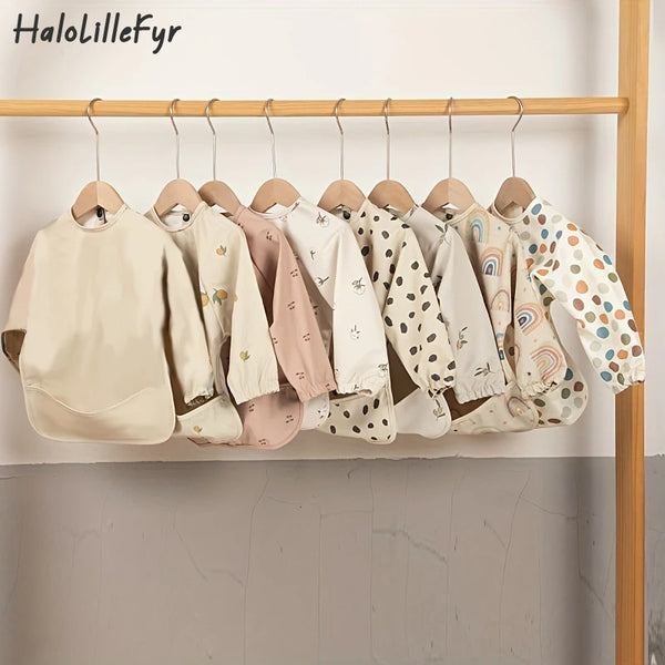 Waterproof Baby Feeding Bibs Long Sleeve Infant Bib for Mess Free Mealtime Protection