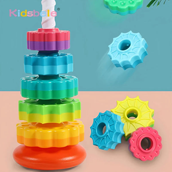 Rainbow Spin Stacker Toy – Early Education and Motor Skills for Kids
