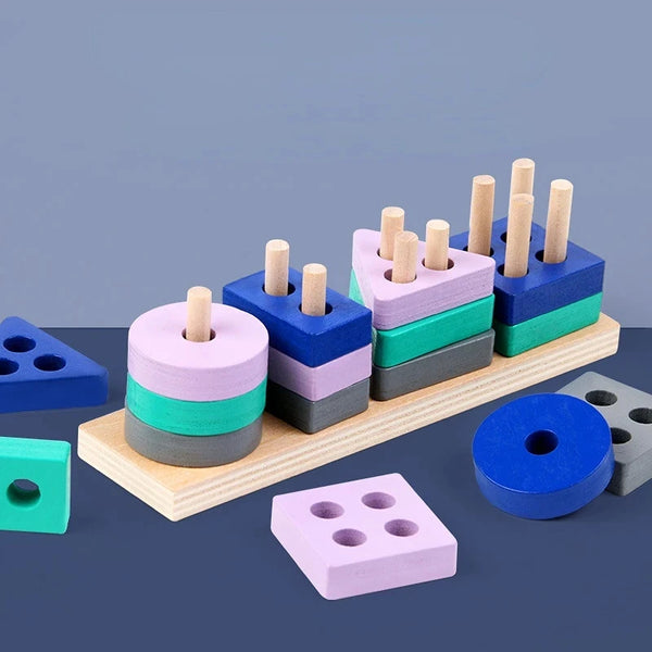 Colorful Wooden Shape Puzzle – Fun Educational Toy for Kids