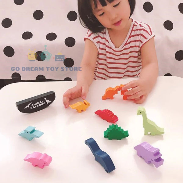 Dino Balance Stacking Blocks – Colorful Concentration Toy for Kids