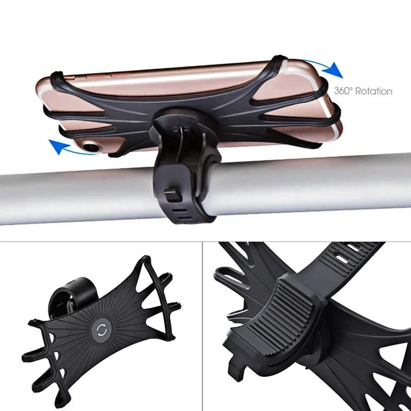 Hands Free Stroller Phone Holder with universal fit keeps devices secure and accessible, perfect for stress free parenting during travel or walks.