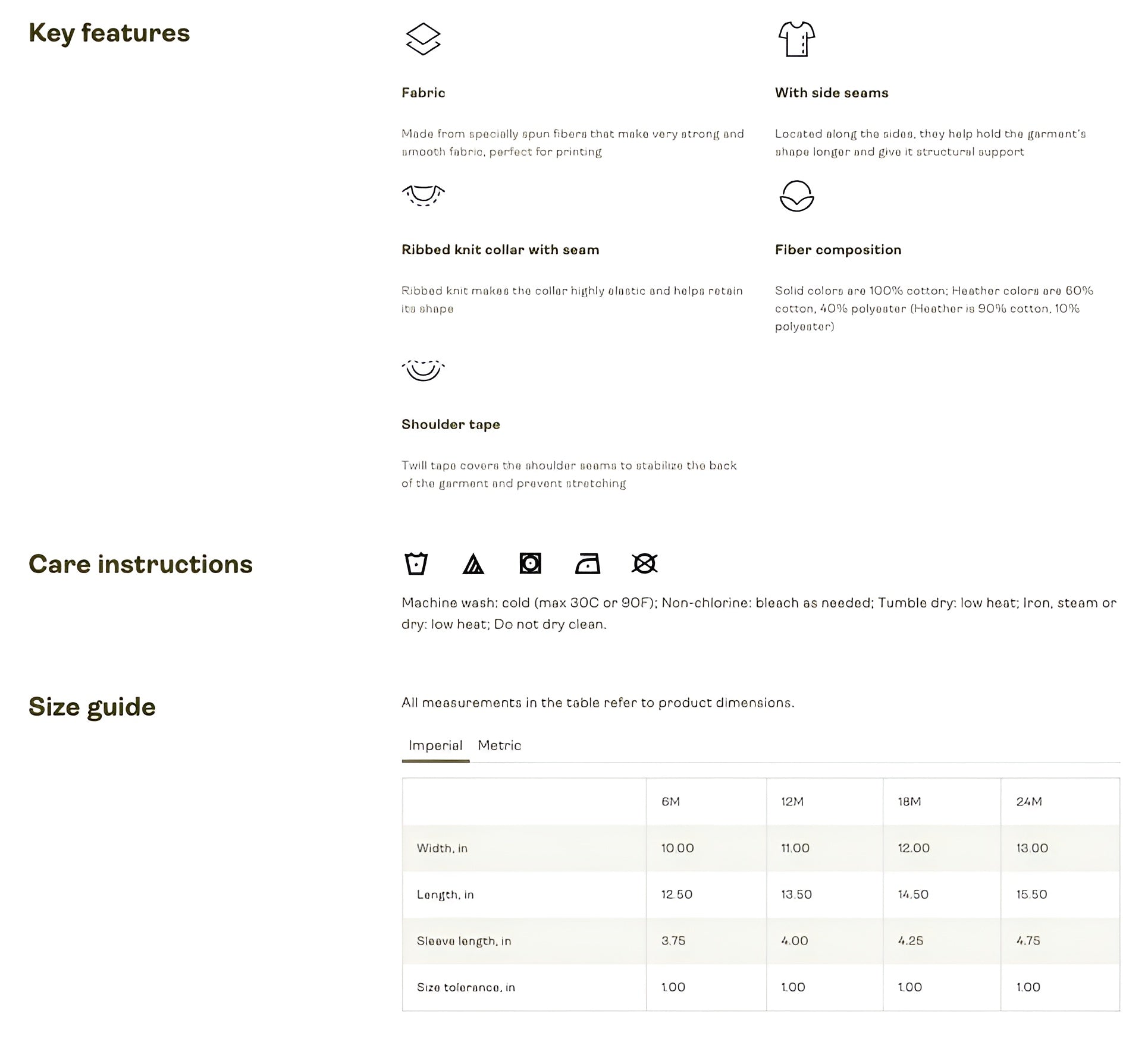 Size and product details for Amiba Monsters I’m Waiting for a Monster of a Hug Baby Tee