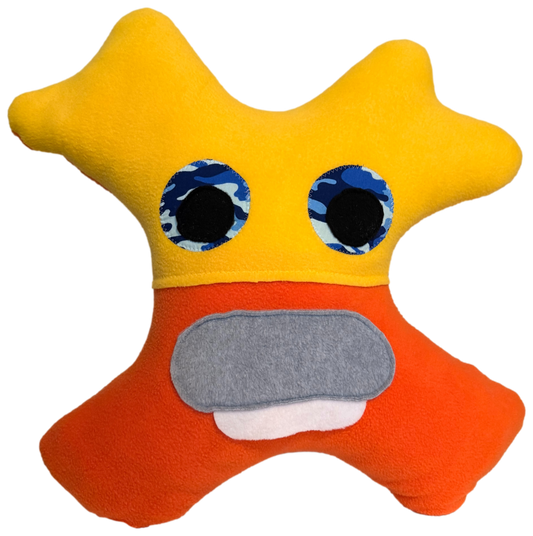 Amiba Monsters Happy Highway Travel Pillow for Kids with Storage Pocket