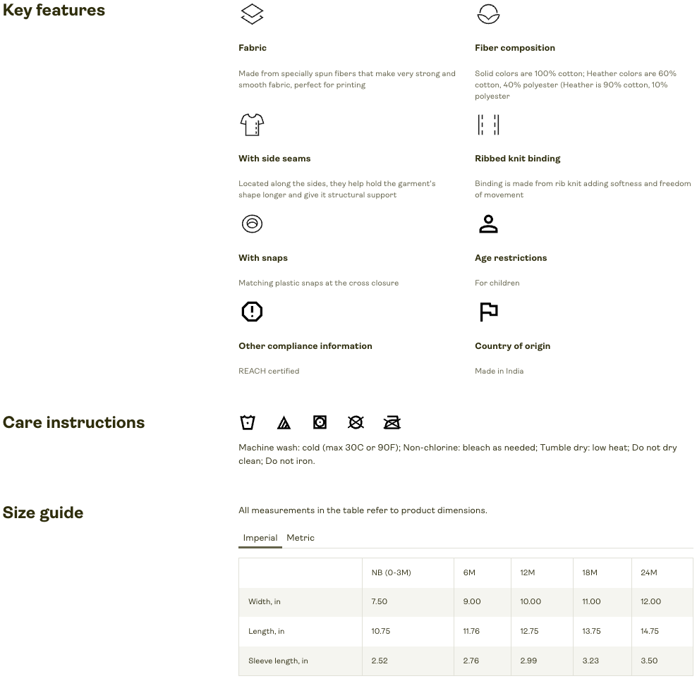 Size and product details for Caution: Extreme Cuteness Alert! Baby Bodysuit Onesie