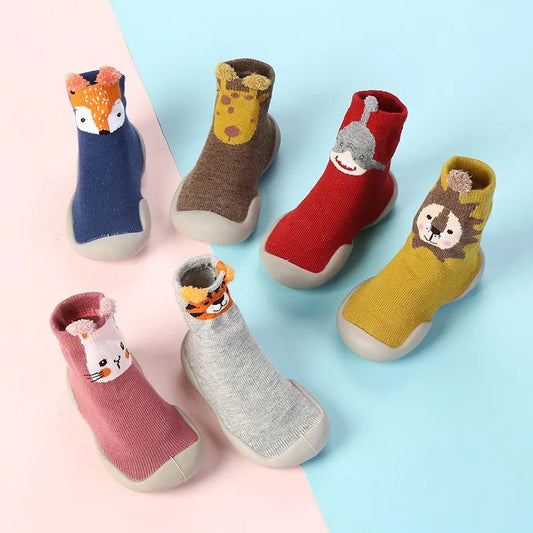 Adorable Animal Toddler Booties Cozy Non Slip Baby Shoes for All Season Wear - Amiba