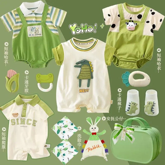 Adorable baby gift set with breathable cotton summer outfits