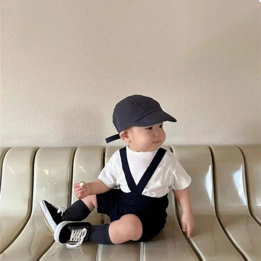 Adorable infant outfit set made with breathable cotton fabric