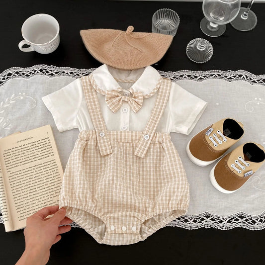 Adorable summer baby jumpsuit made with soft breathable fabric