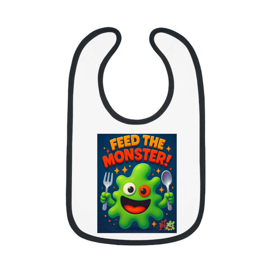 Baby Bib - Feed The Monster Design from Amiba Monsters - Amiba