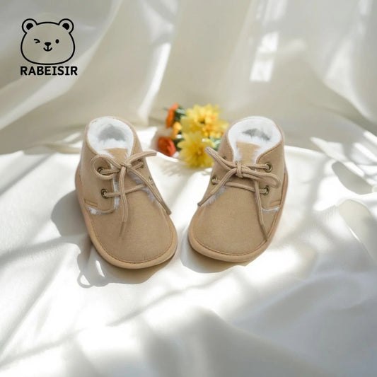 Baby Boots Plush Anti Slip Infant Shoes for Warm and Safe First Steps - Amiba