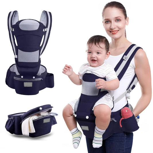 Baby carrier with hip seat designed for ergonomic parent support