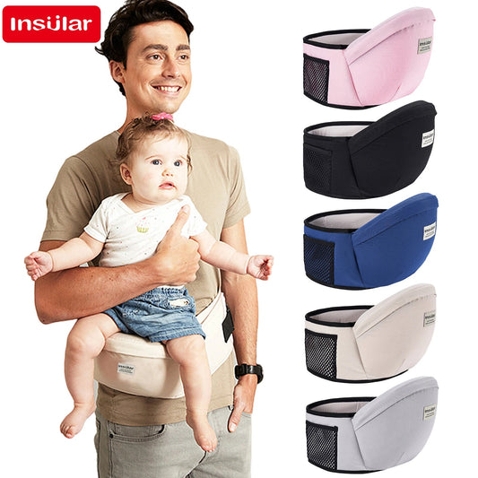 Baby hip seat carrier designed with ergonomic waist stool support