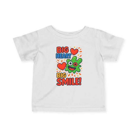 Big Heart Big Smile Baby Tee Soft Cotton Outfit - Amiba