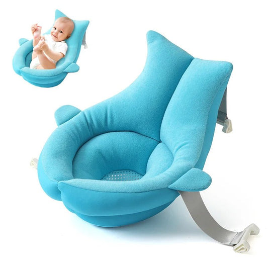 Blooming baby bathtub with soft cushion for safe infant bathing