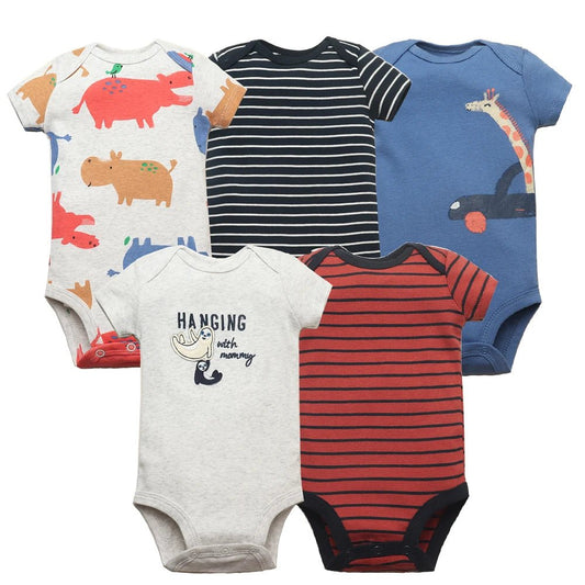 Breathable cotton baby bodysuit designed for all season wear
