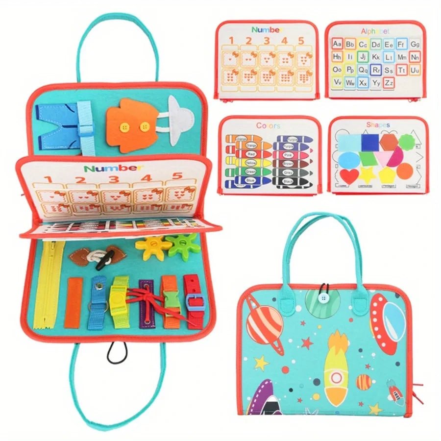 Busy Board Montessori Toy – Sensory & Educational Travel Gift - Amiba