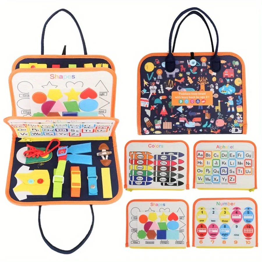 Busy Board Montessori Toy – Sensory & Educational Travel Gift - Amiba