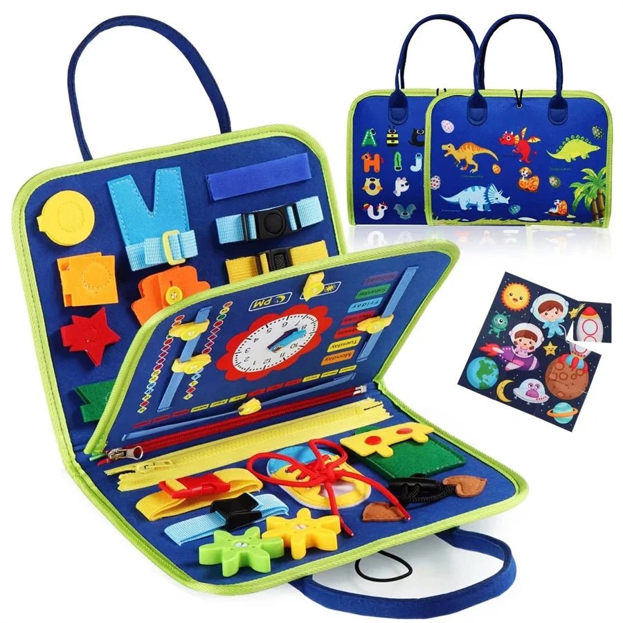 Busy Board Montessori Toy – Sensory & Educational Travel Gift - Amiba