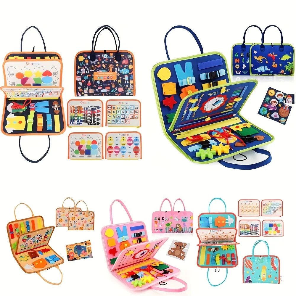 Busy Board Montessori Toy – Sensory & Educational Travel Gift - Amiba