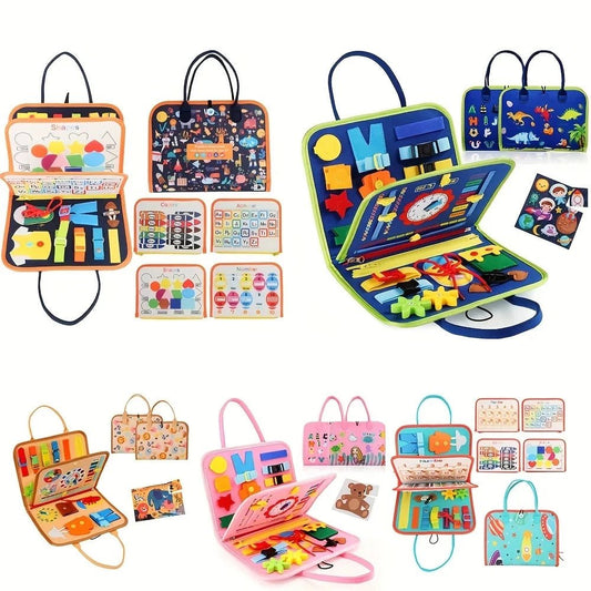 Busy Board Montessori Toy – Sensory & Educational Travel Gift - Amiba