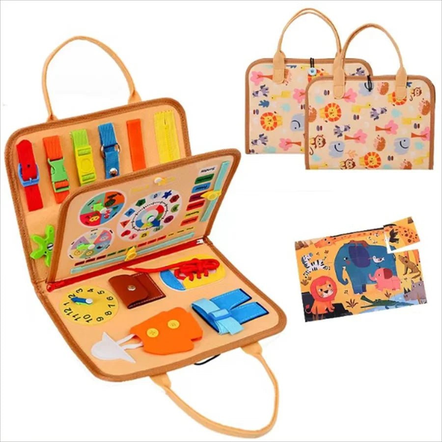 Busy Board Montessori Toy – Sensory & Educational Travel Gift - Amiba