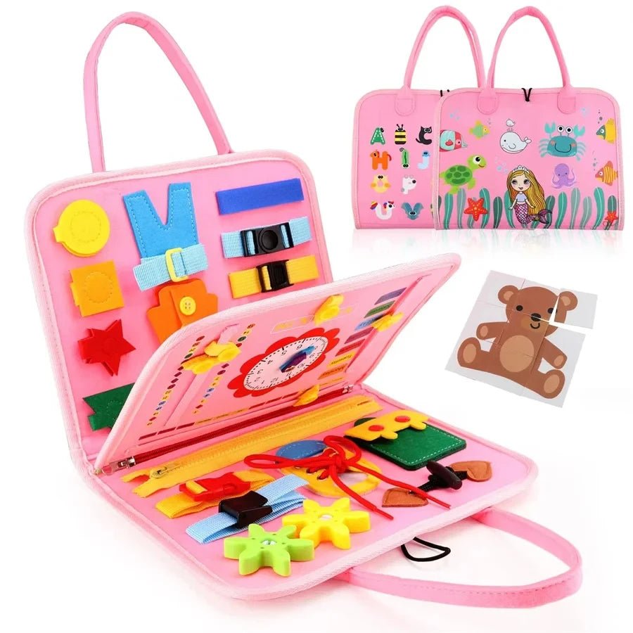 Busy Board Montessori Toy – Sensory & Educational Travel Gift - Amiba