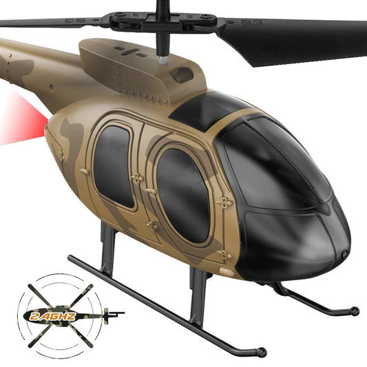 Camouflage RC helicopter designed for stable flights and fun play