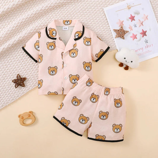 Cartoon Pajama Set Soft Breathable Sleepwear for Kids - Amiba