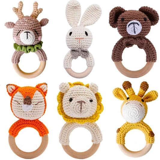 Charming crochet baby rattles designed for safe playtime fun