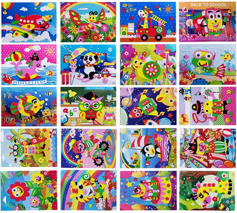Colorful DIY Foam Sticker Fun – Creative Educational Craft for Kids - Amiba