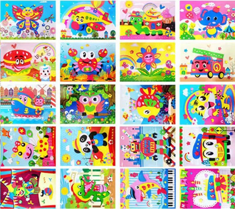 Colorful DIY Foam Sticker Fun – Creative Educational Craft for Kids - Amiba
