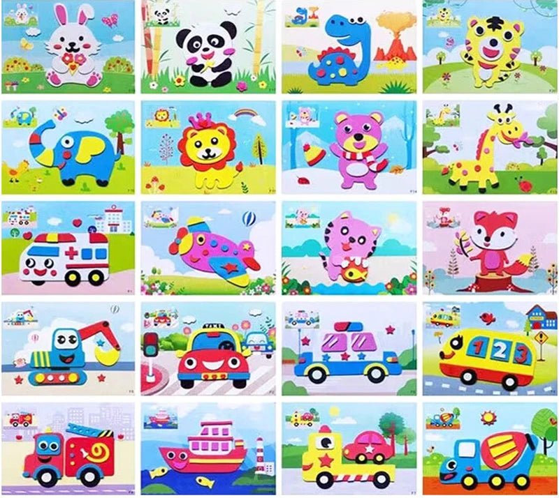 Colorful DIY Foam Sticker Fun – Creative Educational Craft for Kids - Amiba