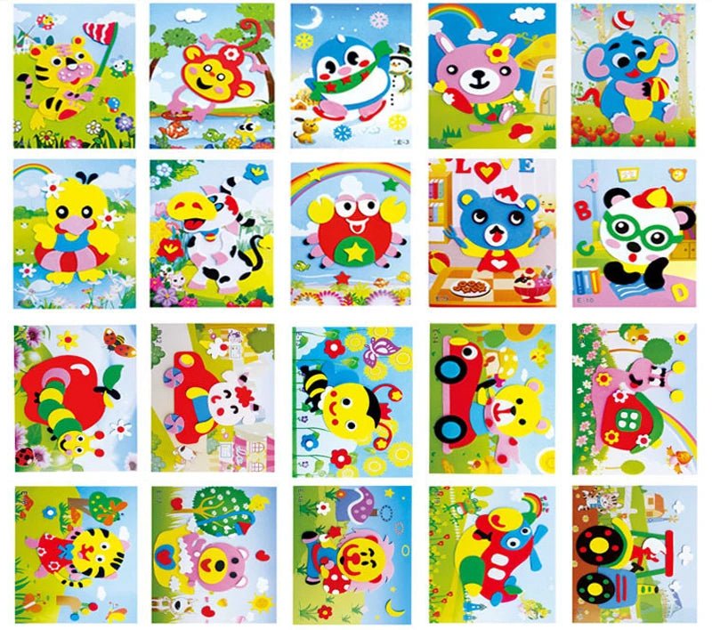 Colorful DIY Foam Sticker Fun – Creative Educational Craft for Kids - Amiba