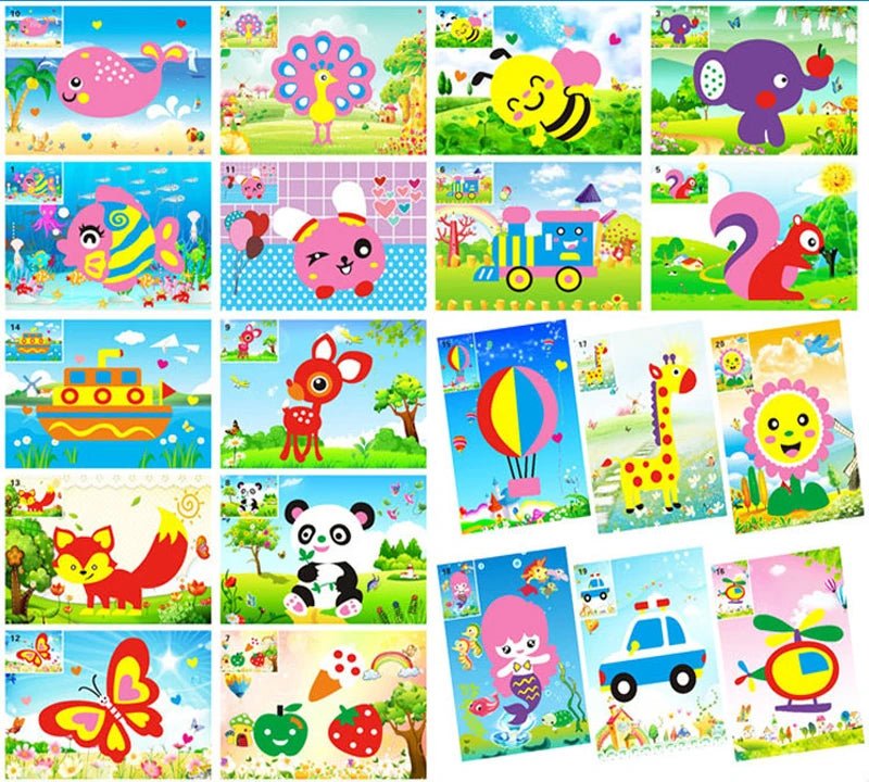 Colorful DIY Foam Sticker Fun – Creative Educational Craft for Kids - Amiba