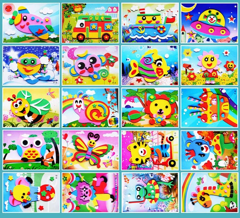 Colorful DIY Foam Sticker Fun – Creative Educational Craft for Kids - Amiba