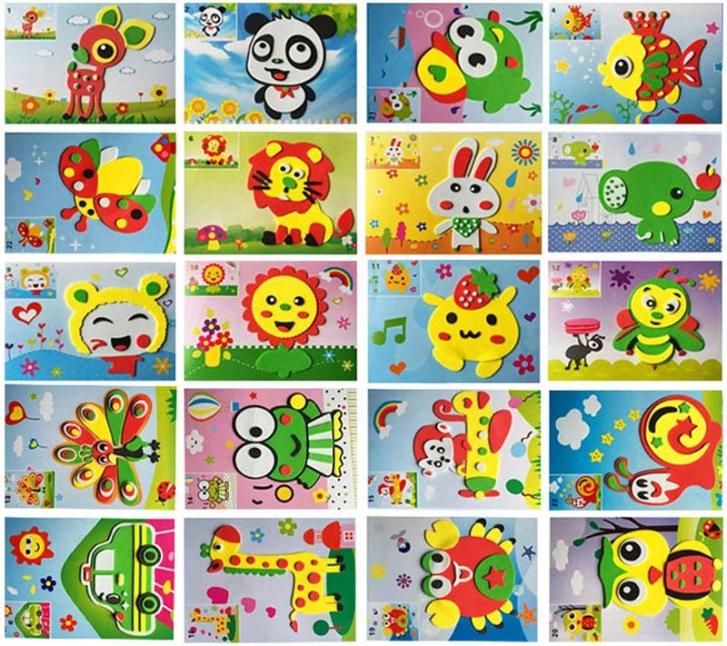Colorful DIY Foam Sticker Fun – Creative Educational Craft for Kids - Amiba