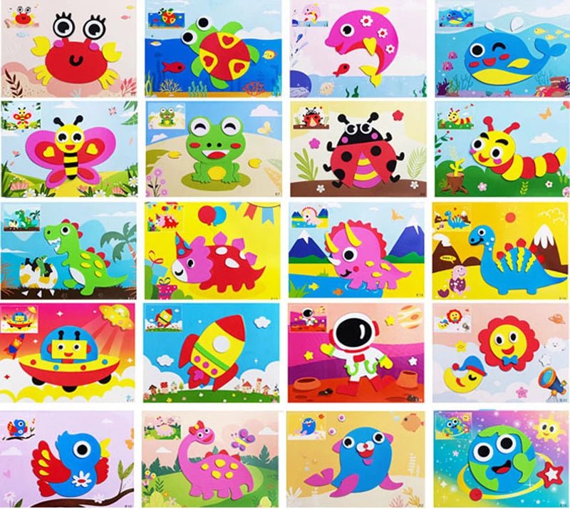 Colorful DIY Foam Sticker Fun – Creative Educational Craft for Kids - Amiba