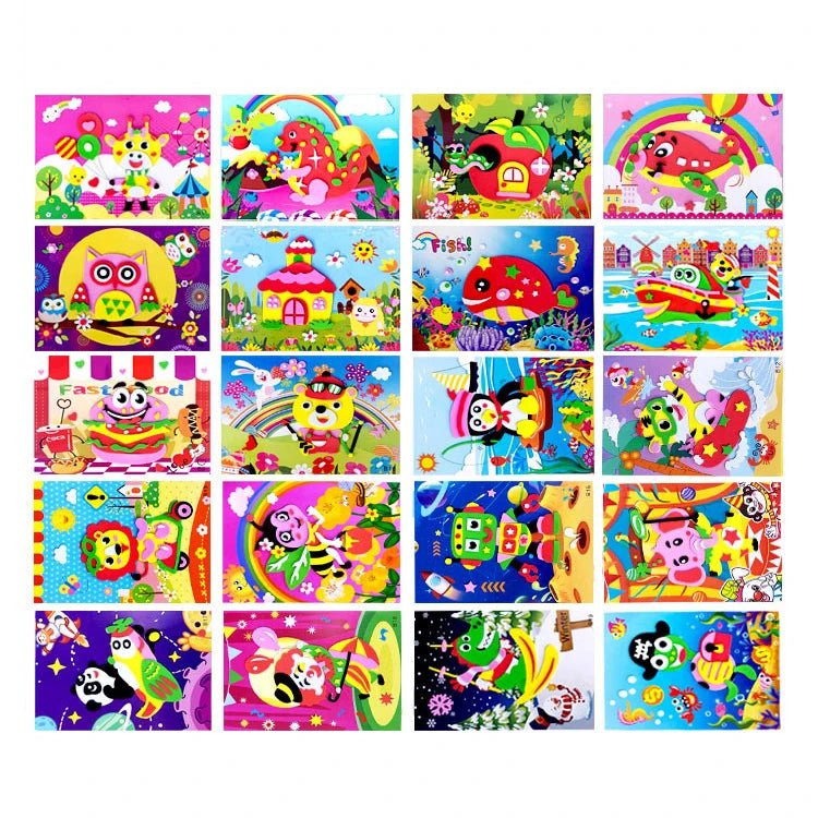 Colorful DIY Foam Sticker Fun – Creative Educational Craft for Kids - Amiba
