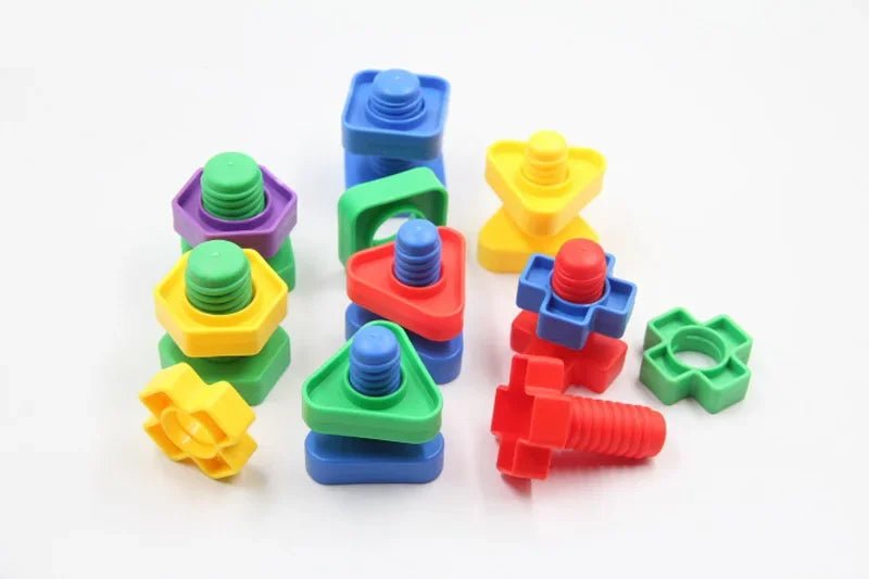 Colorful Shape Match Puzzle Blocks – Creative Learning Toy for Kids - Amiba