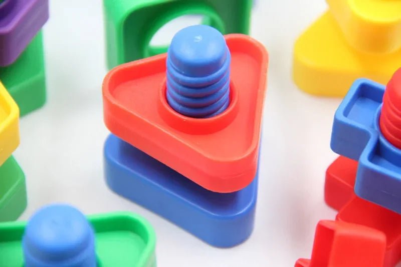 Colorful Shape Match Puzzle Blocks – Creative Learning Toy for Kids - Amiba