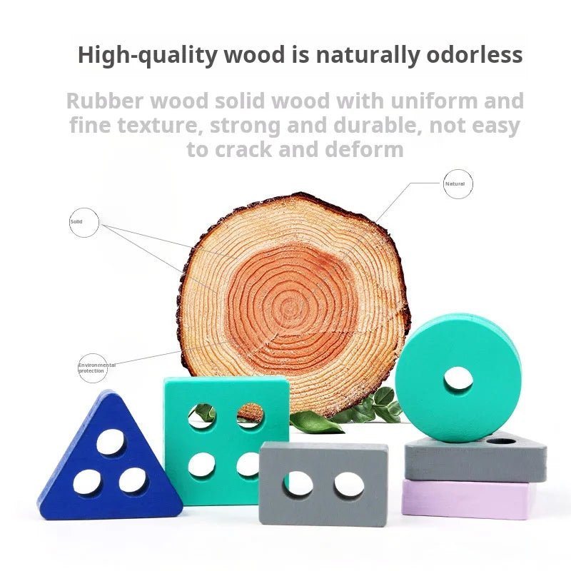 Wooden shape puzzle toy crafted for kids’ early learning and play