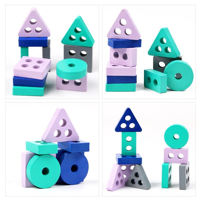 Wooden educational shape puzzle encouraging kids’ learning skills