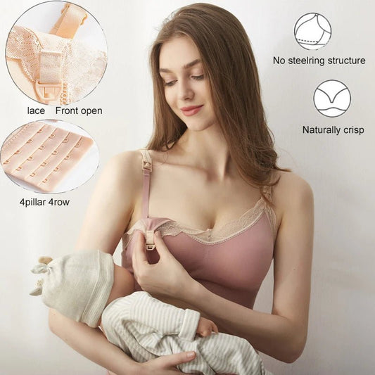 Comfort seamless nursing bra designed with soft adjustable support